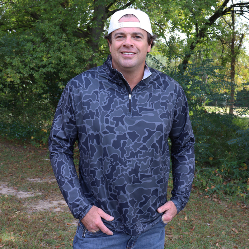 Black Camo 1/4 Zip Pullover