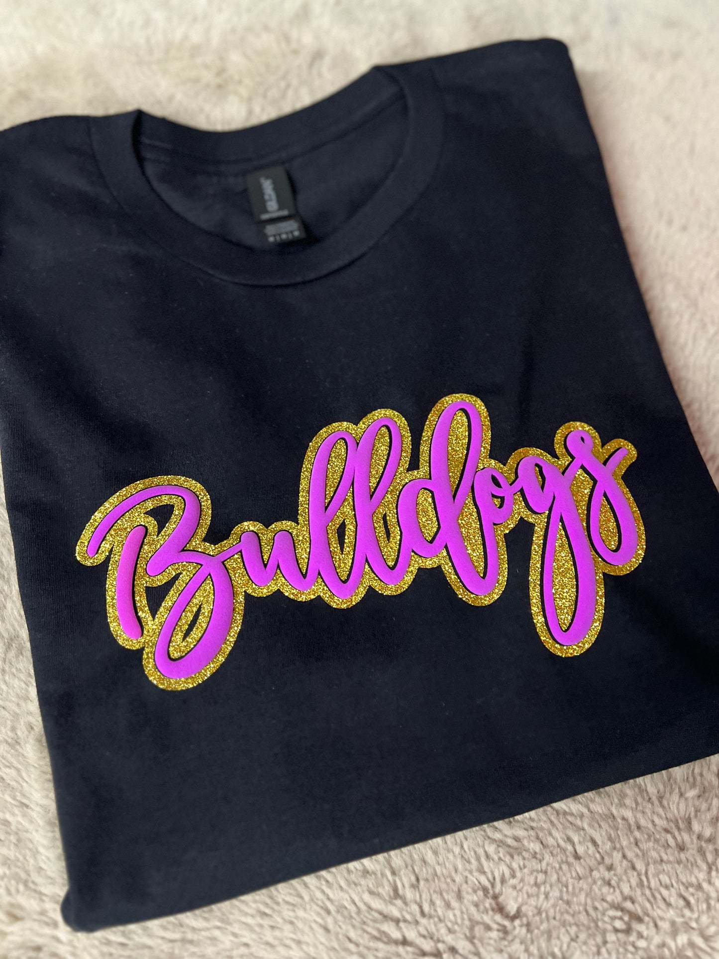 Bulldogs Glitter + Puff ✨🐾 | Gildan SS Tee