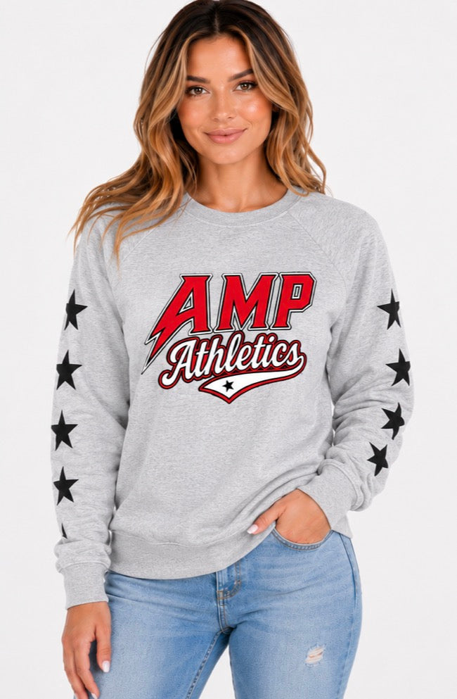 AMP Athletics | Star Design | Unisex Icon Lightweight Loopback Terry Crewneck Sweatshirt - SS1000C
