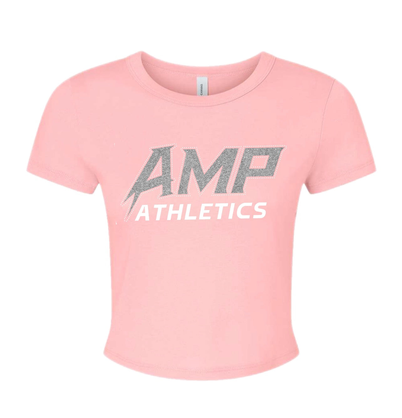 AMP Athletics | Women's Micro Rib Baby Tee | Glitter Vinyl + Stones