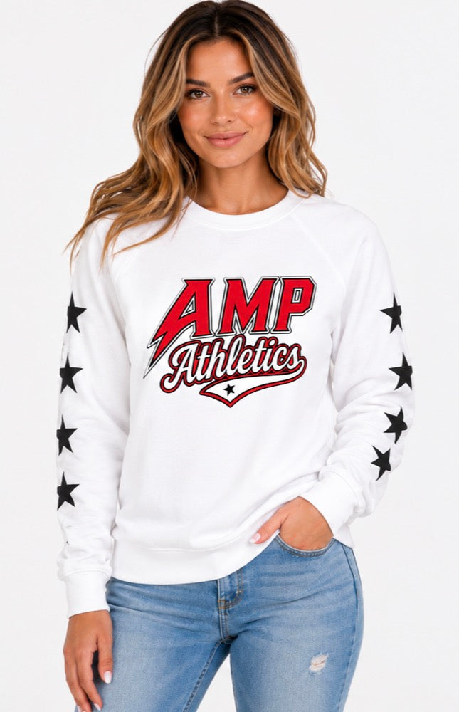 AMP Athletics | Star Design | Unisex Icon Lightweight Loopback Terry Crewneck Sweatshirt - SS1000C