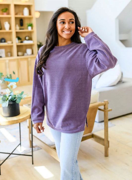 Purple Corded Crew