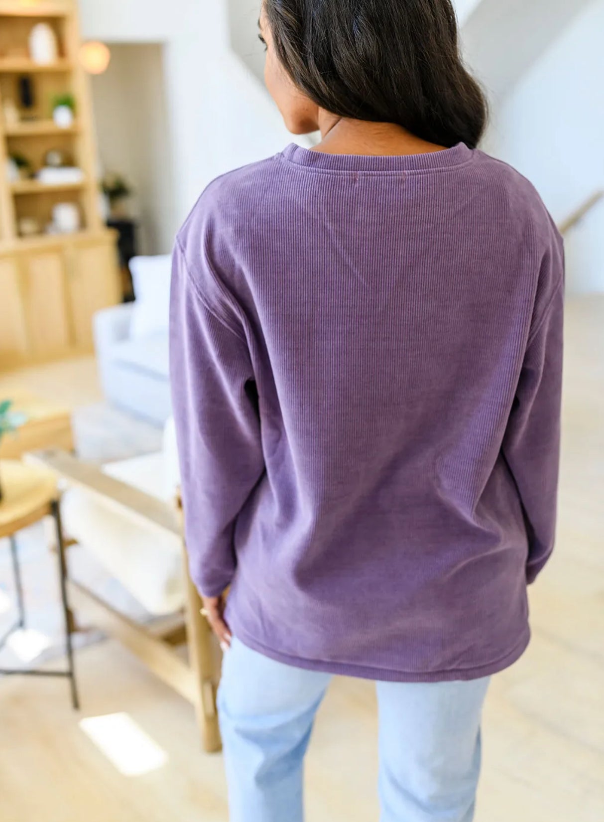 Purple Corded Crew