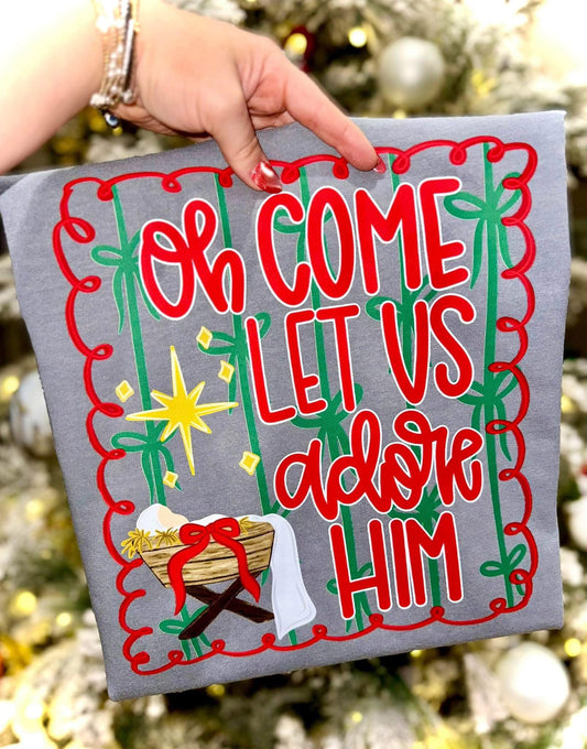 Oh Come Let Us Adore Him | Comfort Colors Tee | Ganite