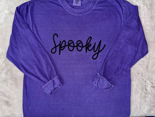 Spooky Puff Longsleeve Comfort Colors tee