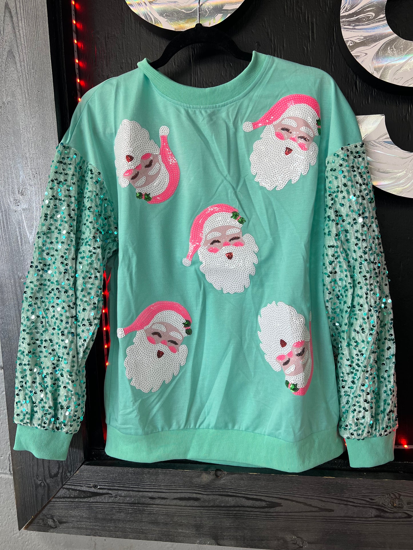Pastel Santa Seqiuns Top