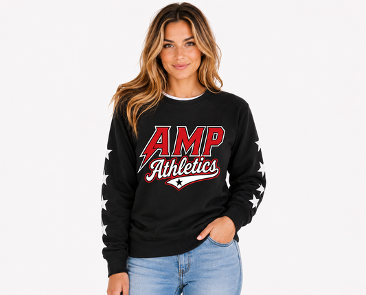 AMP Athletics | Star Design | Unisex Icon Lightweight Loopback Terry Crewneck Sweatshirt - SS1000C