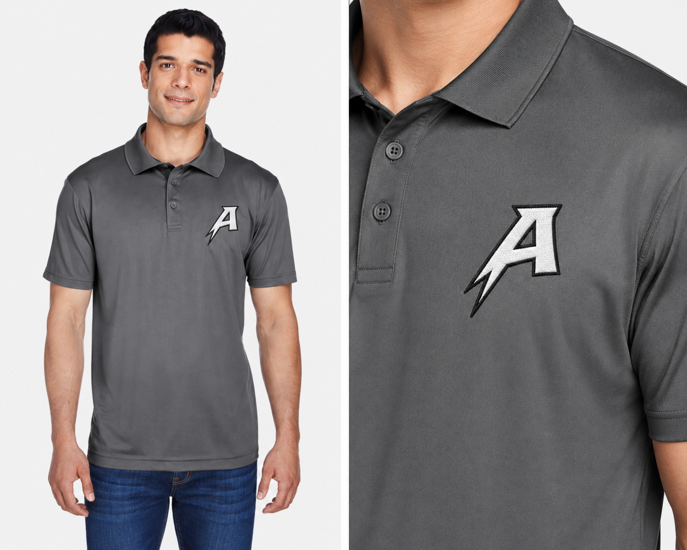 A Logo | Harriton - Men's Polyester Jersey Polo - M315