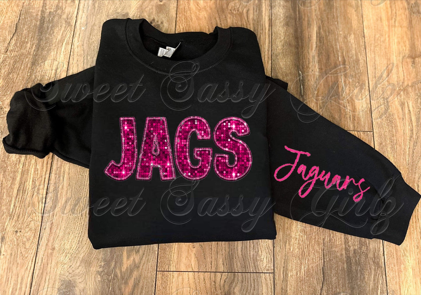 Jags Short Sleeve Tee {Black/Pink Lettering}