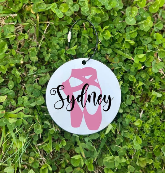 Dance Bag Tag With Stainless Steel Wire Cable Holder