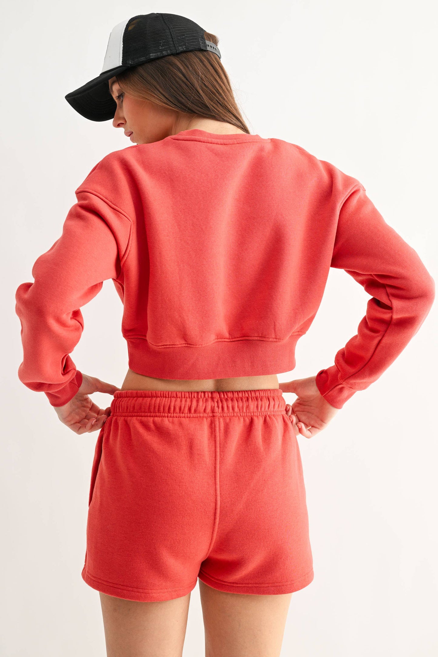 Cropped Fleece Sweatshirt |BLUSHED BRICK