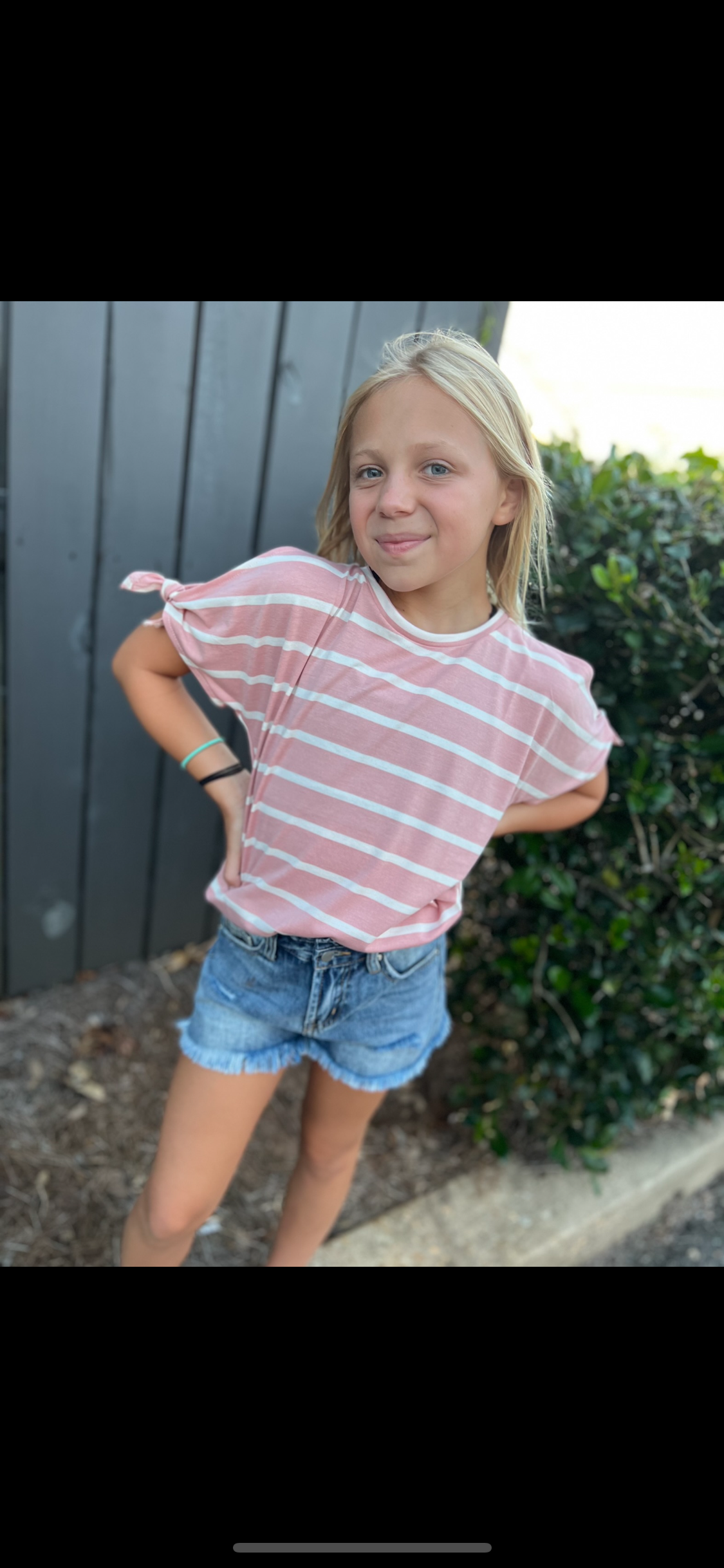 Pink Slit Shoulder Top